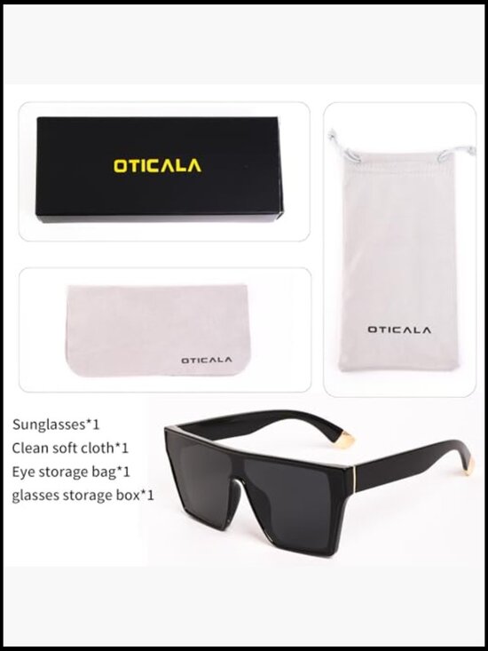 Oversized Polarized Sunglasses with Polycarbonate Lenses and Plastic Frame main image 4